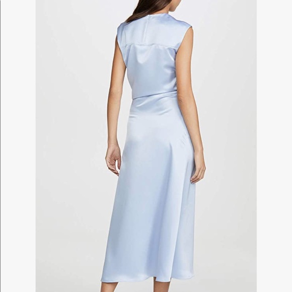 Cedric Charlier Womens Satin Wrap Dress - Picture 3 of 6